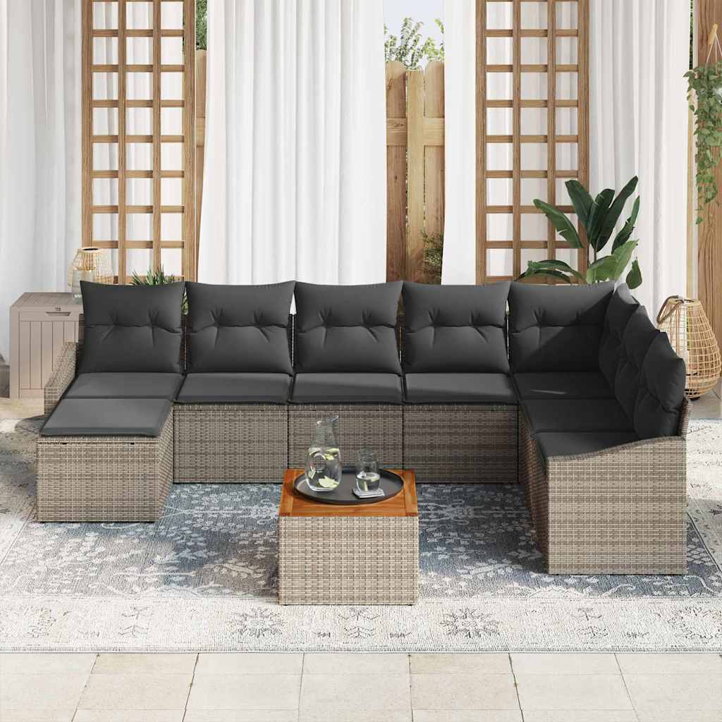 Tuin Sofa Set Met Kussen 9 Pcs Poly Riet