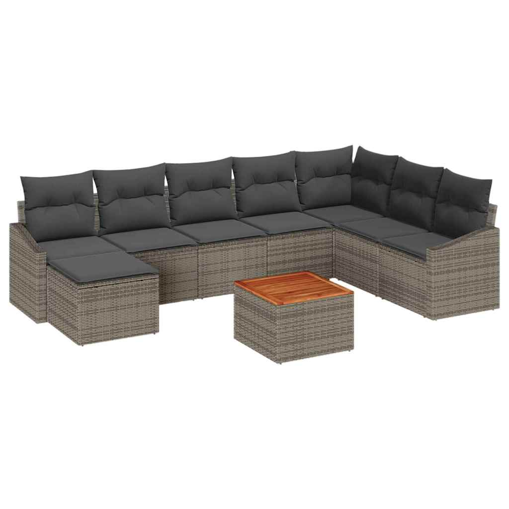 Tuin Sofa Set Met Kussen 9 Pcs Poly Riet