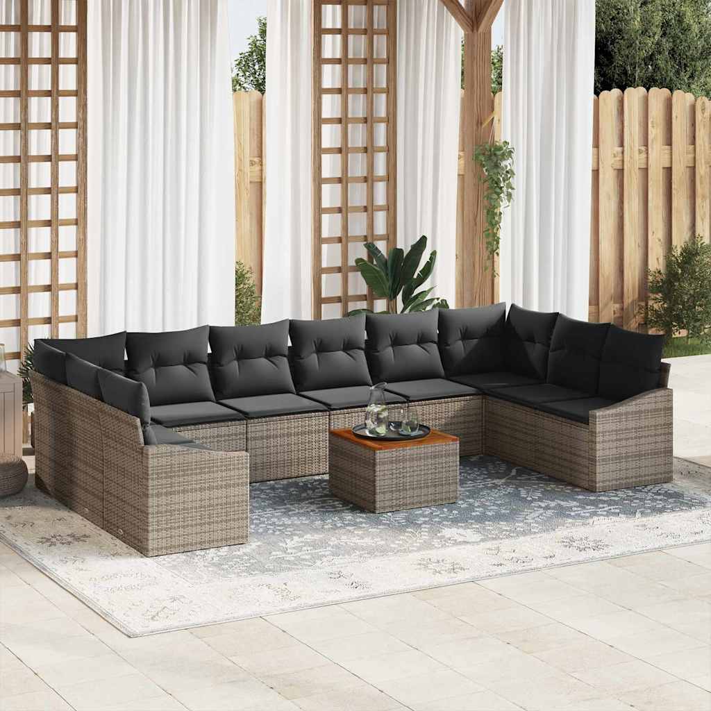 Tuin Sofa Set Met Kussen 11 Pcs Poly Riet
