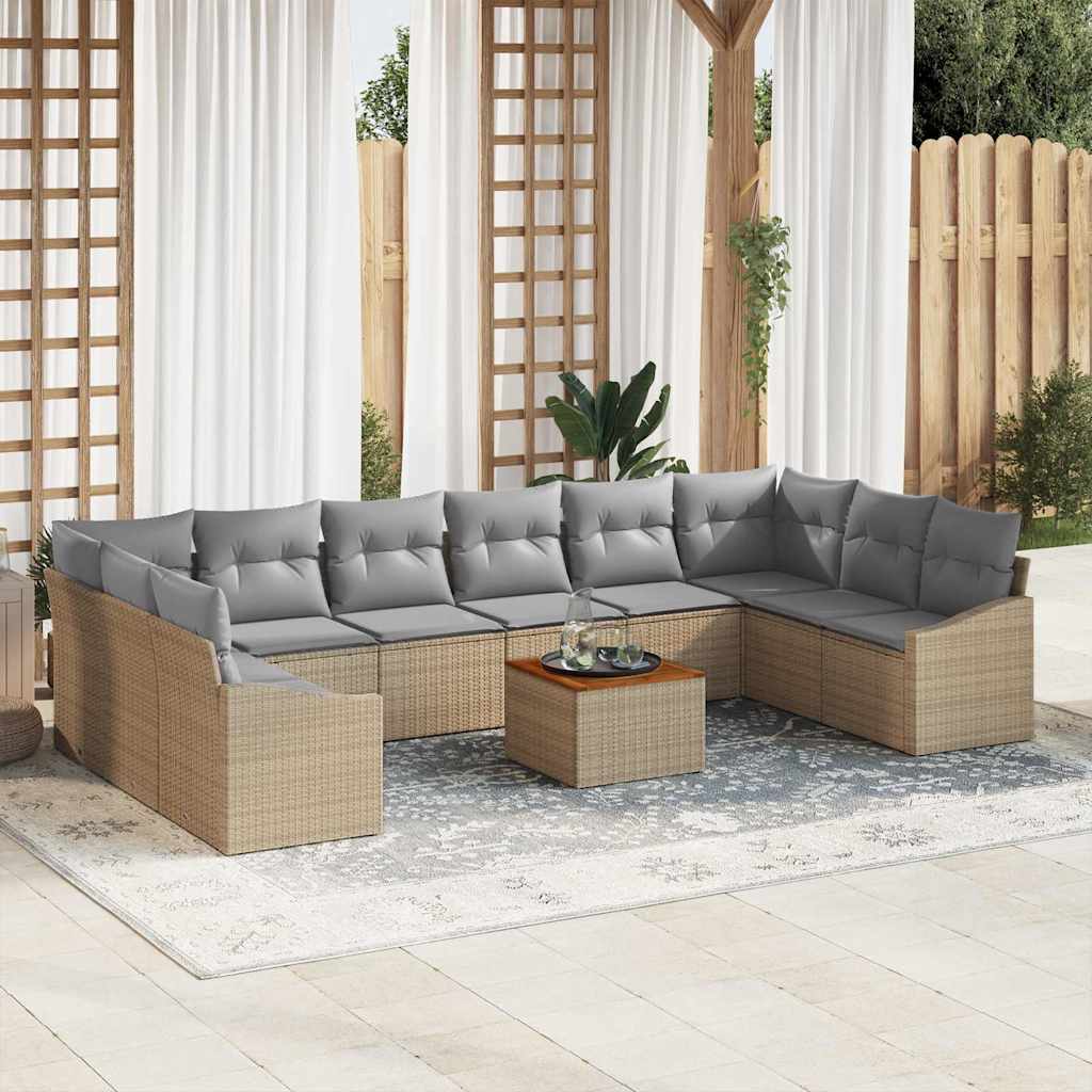 Tuin Sofa Set Met Kussen 11 Pcs Poly Riet