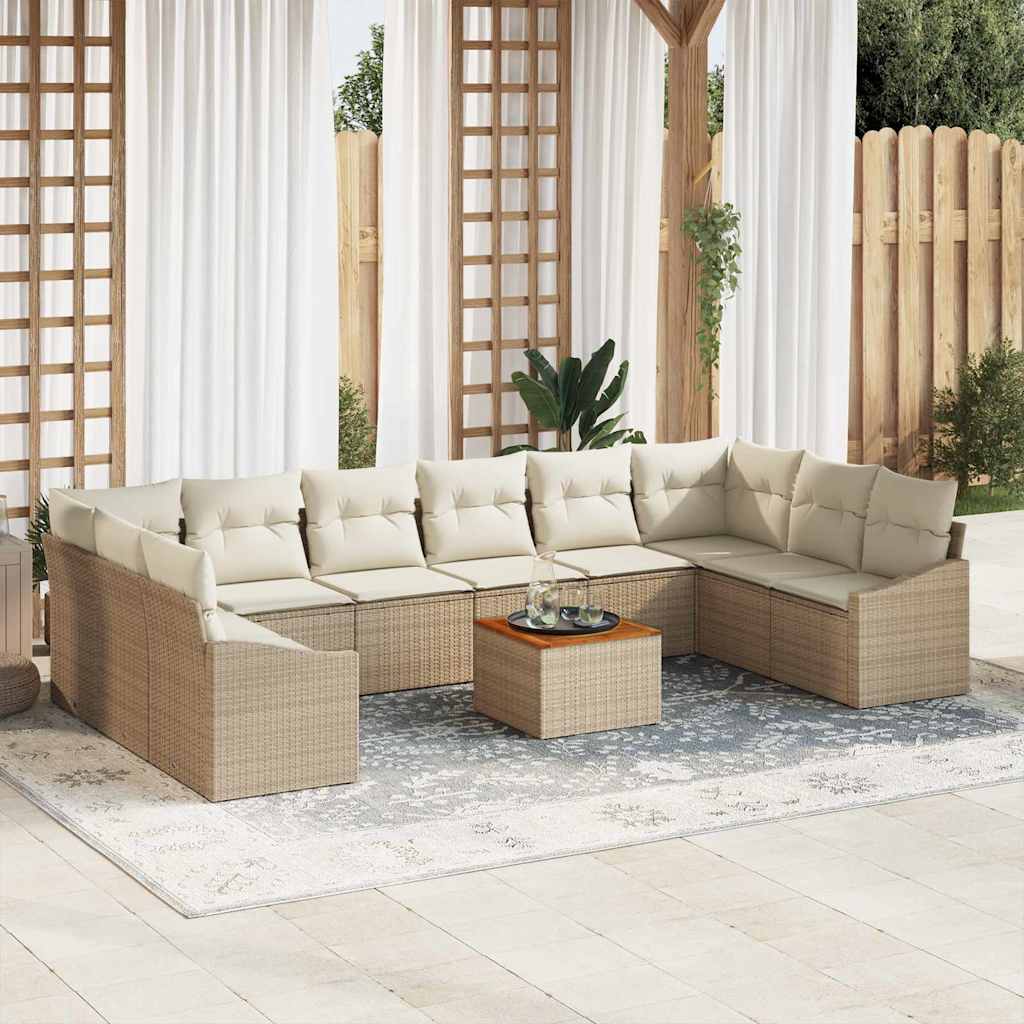 Tuin Sofa Set Met Kussen 11 Pcs Poly Riet
