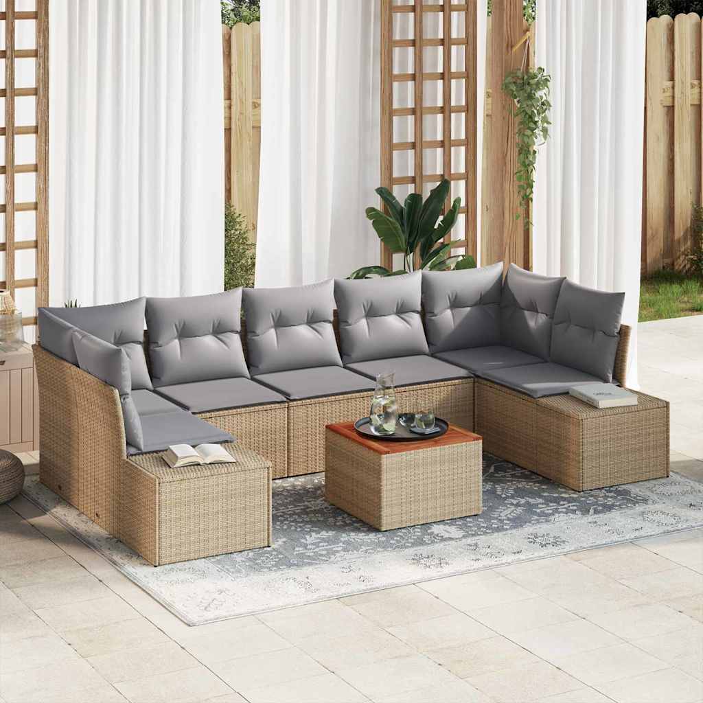 Tuin Sofa Set Met Kussen 8 Pcs Poly Riet