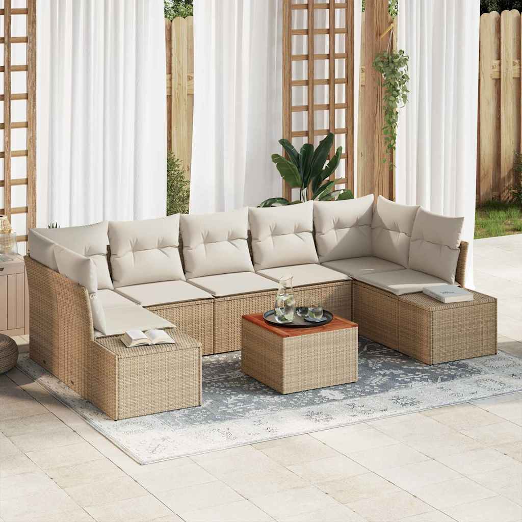Tuin Sofa Set Met Kussen 8 Pcs Poly Riet