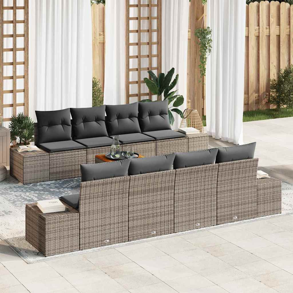 Tuin Sofa Set Met Kussen 9 Pcs Poly Riet