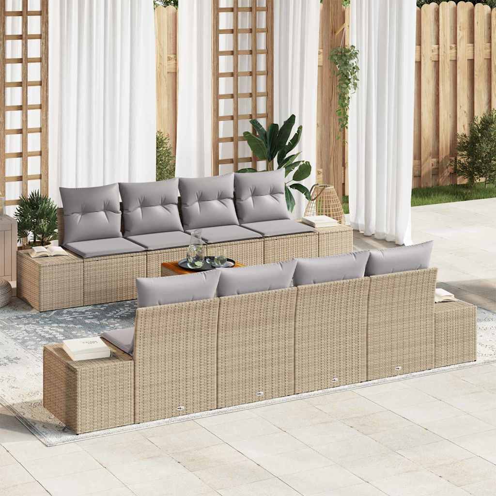 Tuin Sofa Set Met Kussen 9 Pcs Poly Riet