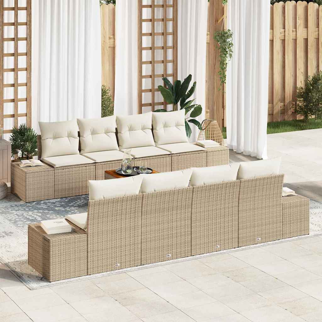 Tuin Sofa Set Met Kussen 9 Pcs Poly Riet