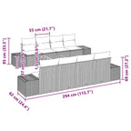 Tuin Sofa Set Met Kussen 9 Pcs Poly Riet