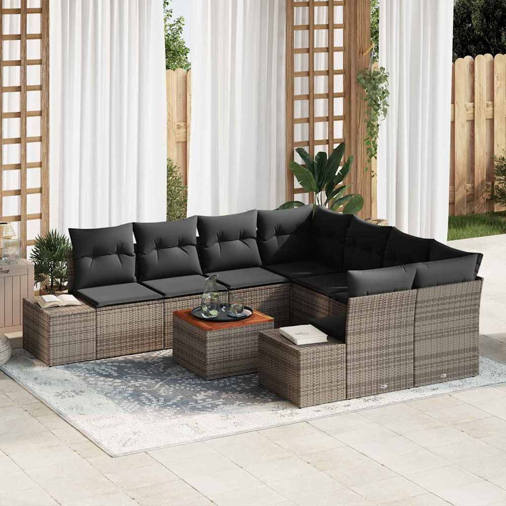 Tuin Sofa Set Met Kussen 9 Pcs Poly Riet