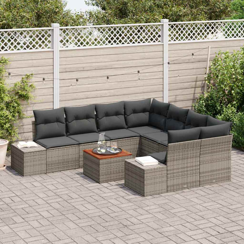 Tuin Sofa Set Met Kussen 9 Pcs Poly Riet