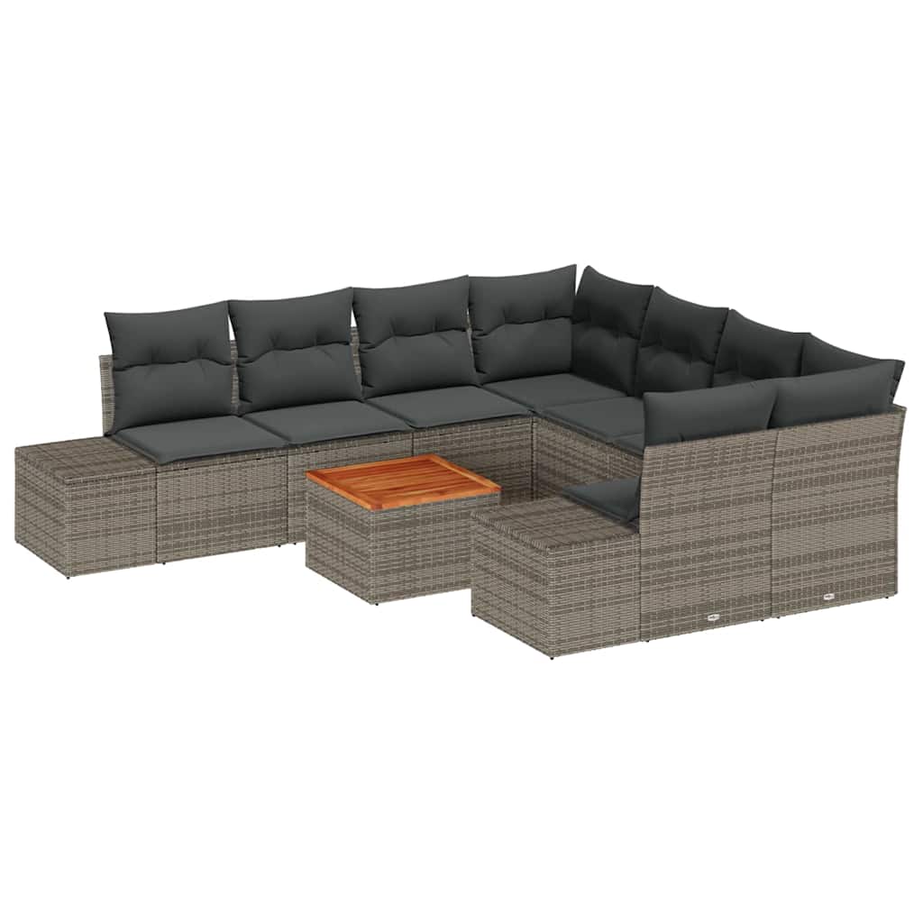 Tuin Sofa Set Met Kussen 9 Pcs Poly Riet