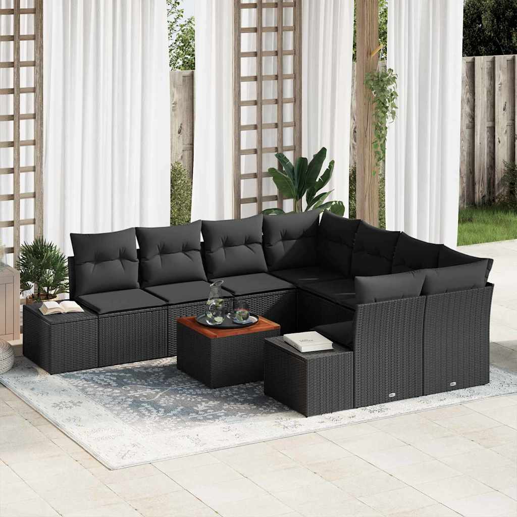 Tuin Sofa Set Met Kussen 9 Pcs Poly Riet