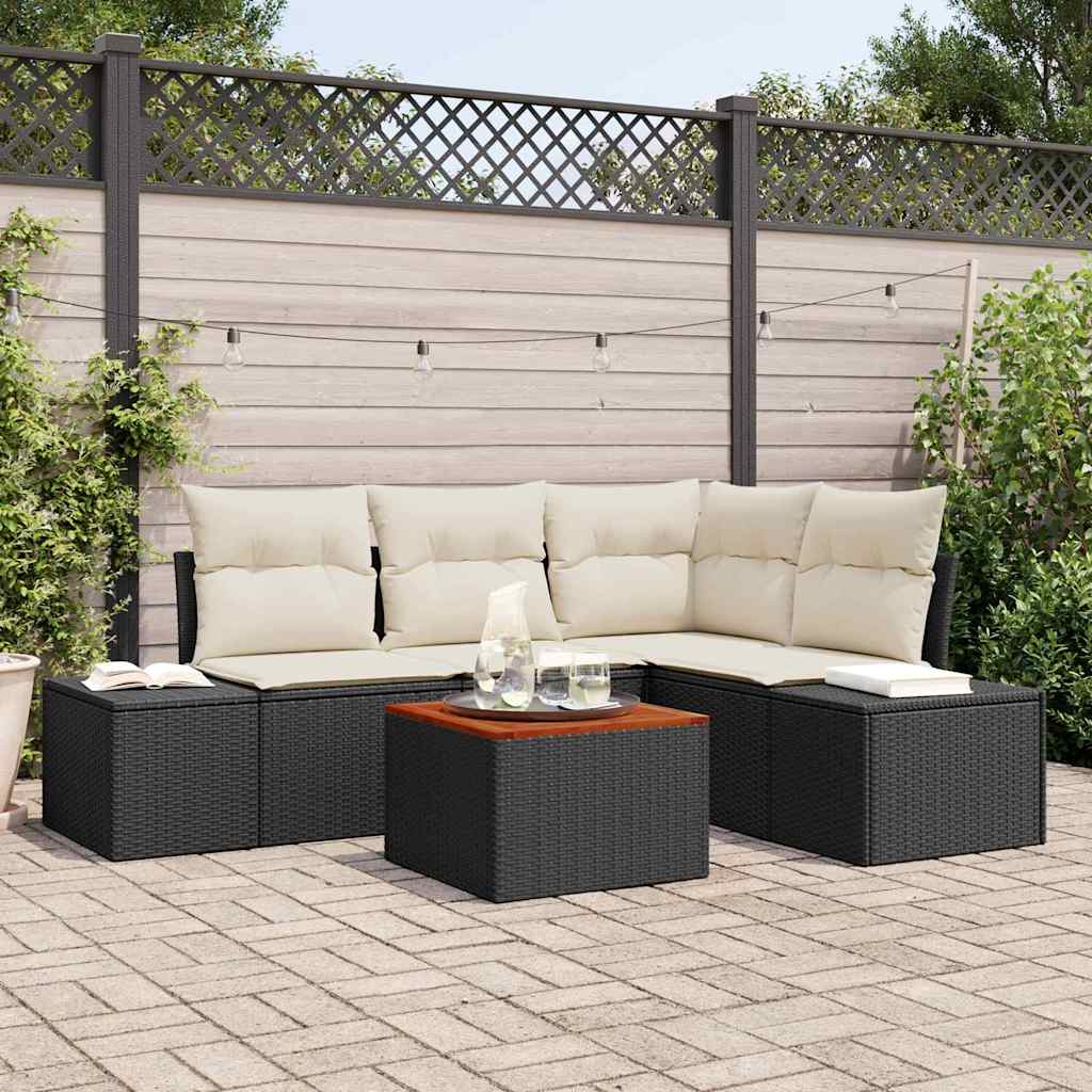 Tuin Sofa Set Met Kussen 5 Pcs Poly Riet