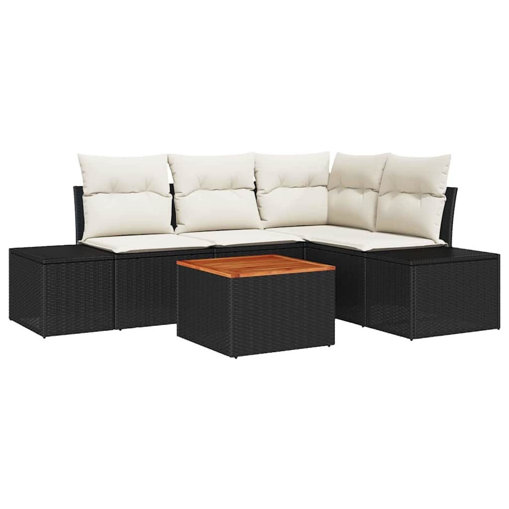 Tuin Sofa Set Met Kussen 5 Pcs Poly Riet