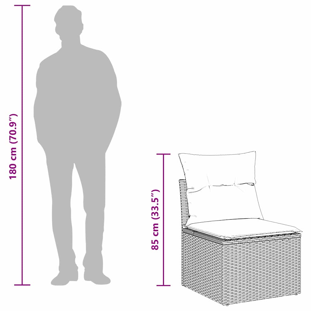 Tuin Sofa Set Met Kussen 5 Pcs Poly Riet