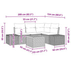 Tuin Sofa Set Met Kussen 5 Pcs Poly Riet