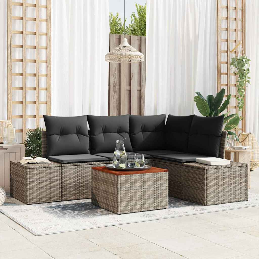 Tuin Sofa Set Met Kussen 5 Pcs Poly Riet