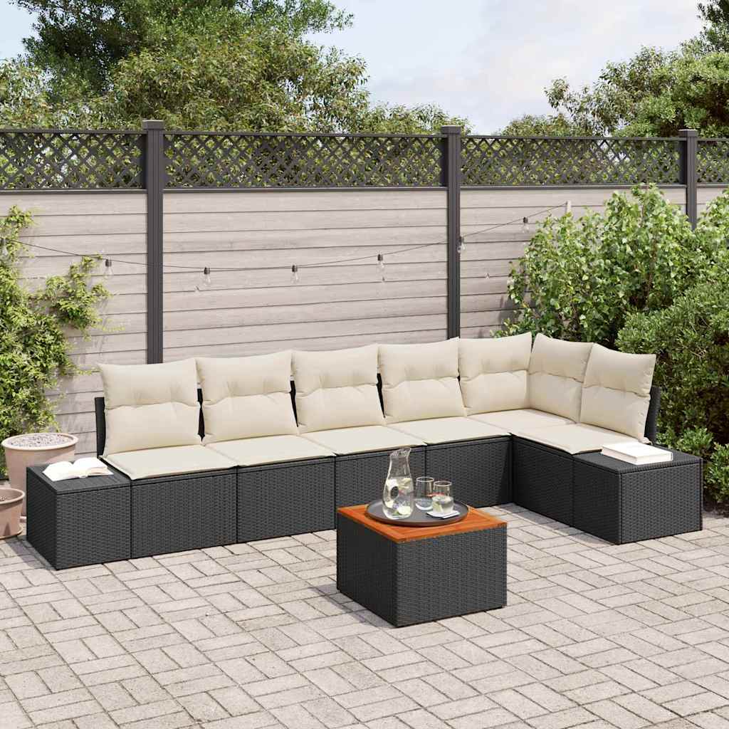 Tuin Sofa Set Met Kussen 7 Pcs Poly Riet