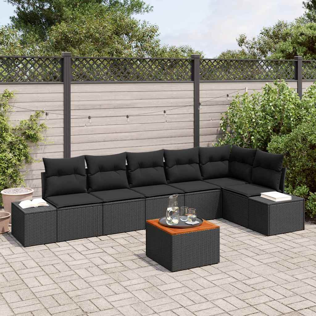 Tuin Sofa Set Met Kussen 7 Pcs Poly Riet