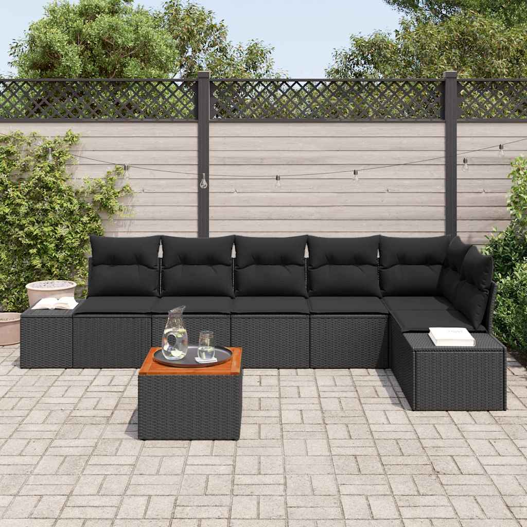 Tuin Sofa Set Met Kussen 7 Pcs Poly Riet