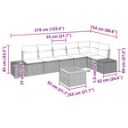 Tuin Sofa Set Met Kussen 7 Pcs Poly Riet