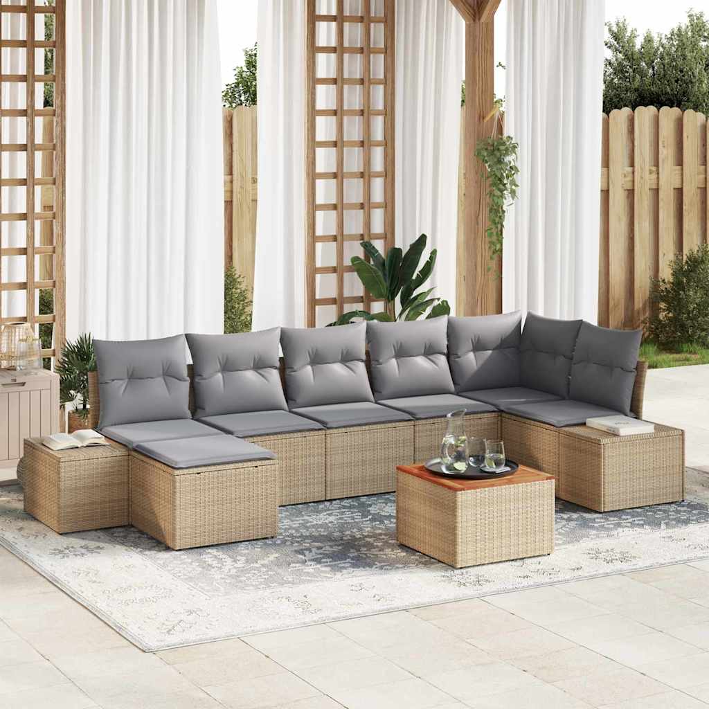 Tuin Sofa Set Met Kussen 8 Pcs Poly Riet