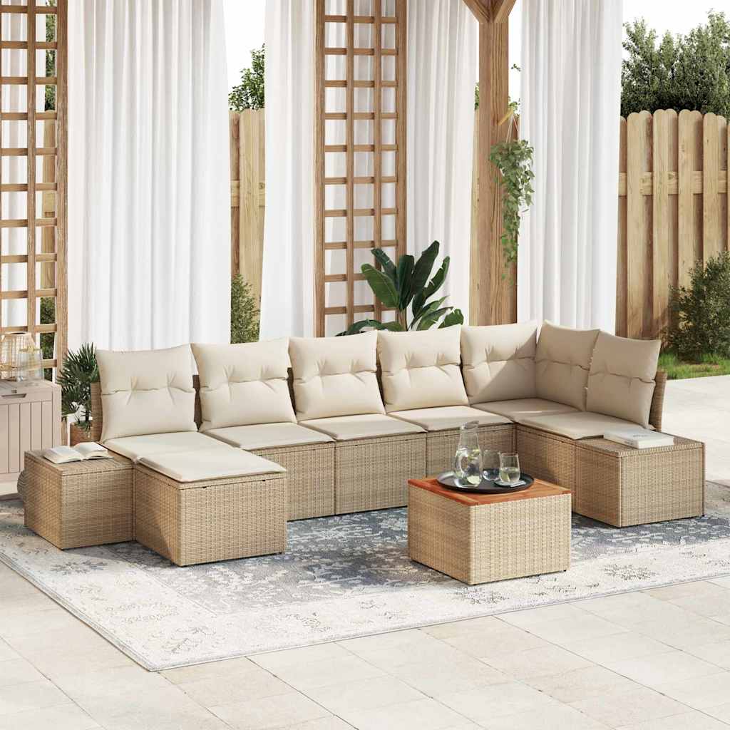 Tuin Sofa Set Met Kussen 8 Pcs Poly Riet