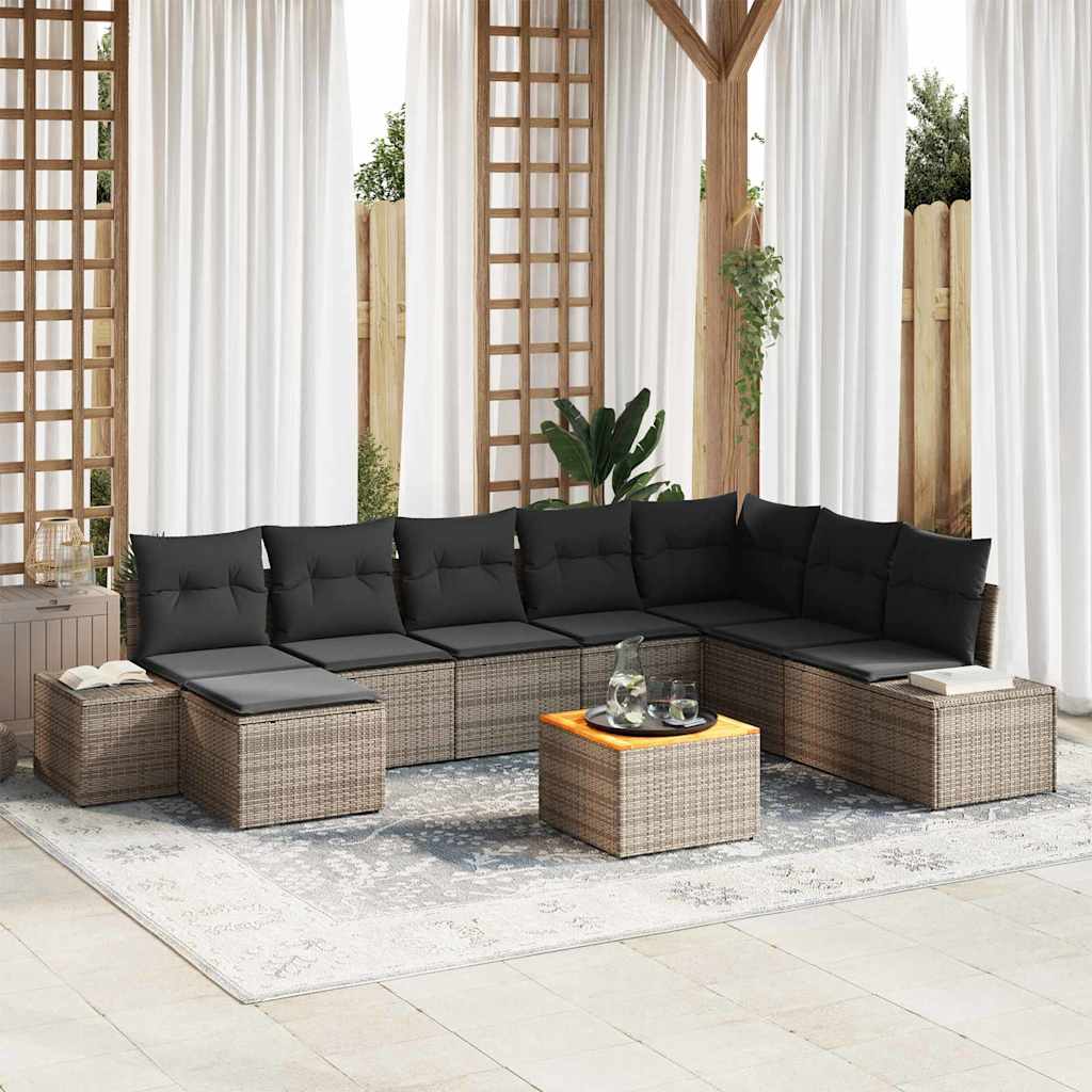 Tuin Sofa Set Met Kussen 9 Pcs Poly Riet