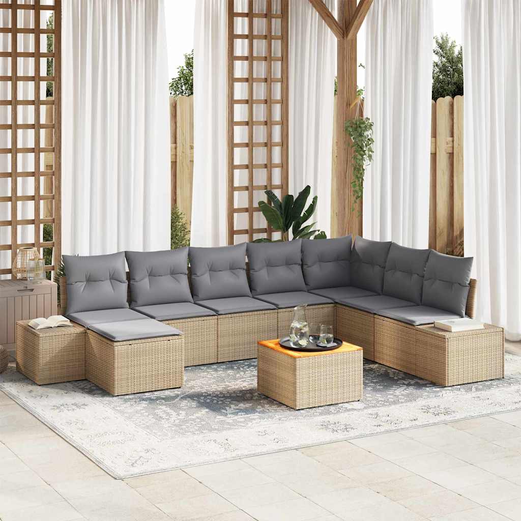 Tuin Sofa Set Met Kussen 9 Pcs Poly Riet