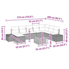 Tuin Sofa Set Met Kussen 9 Pcs Poly Riet