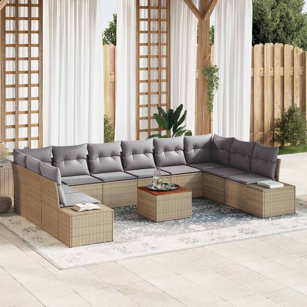 Tuin Sofa Set Met Kussen 11 Pcs Poly Riet