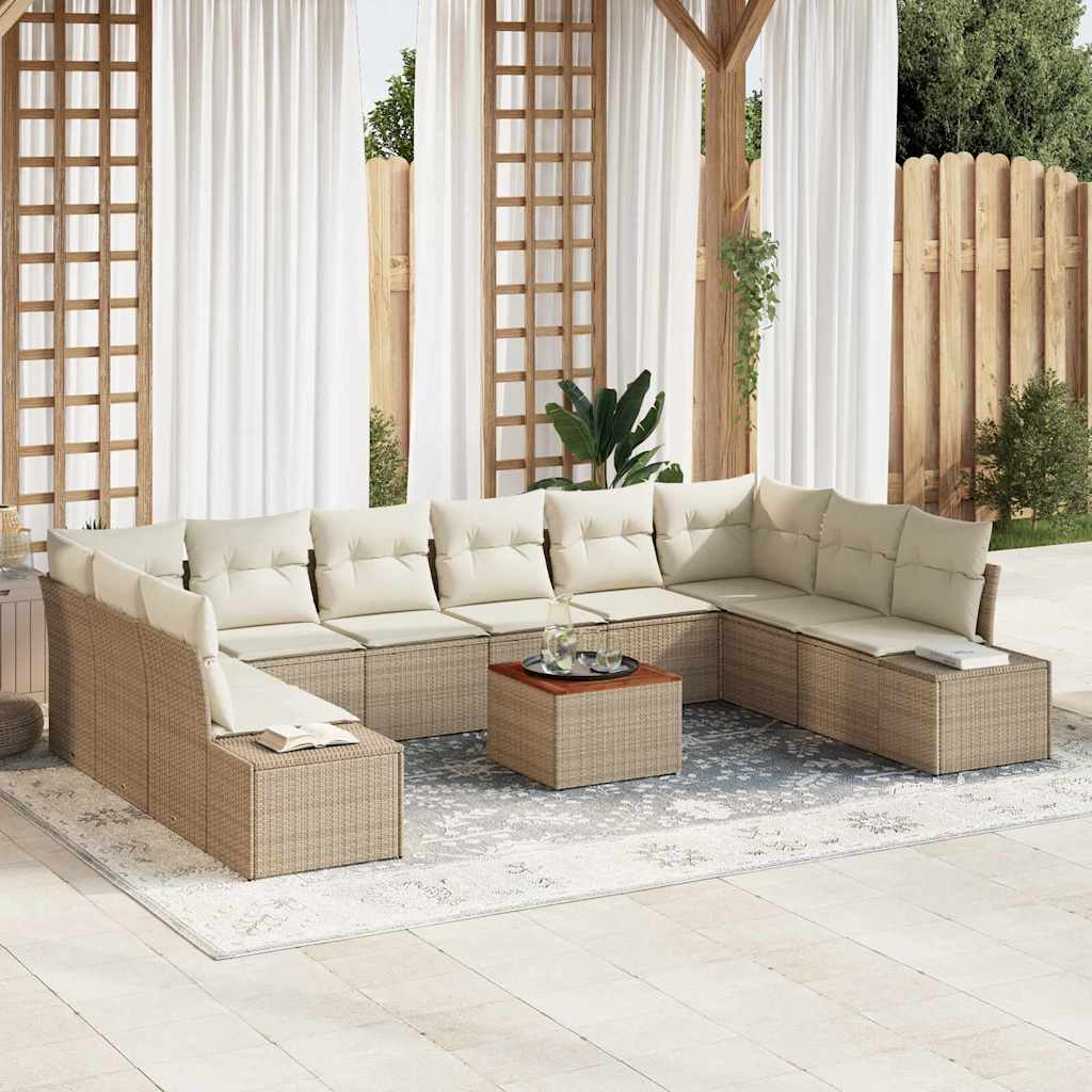 Tuin Sofa Set Met Kussen 11 Pcs Poly Riet