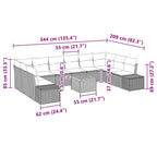 Tuin Sofa Set Met Kussen 11 Pcs Poly Riet