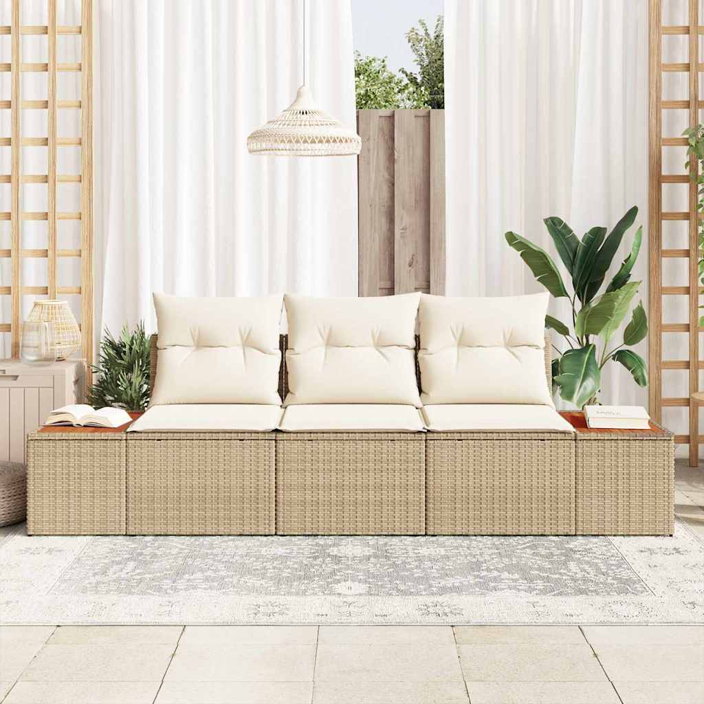Tuin Sofa Set Met Kussen Poly Riet