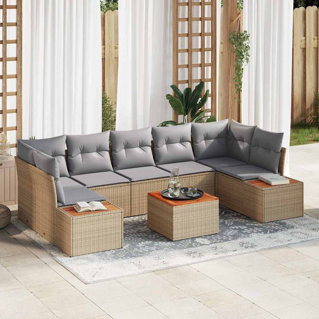 Tuin Sofa Set Met Kussen 8 Pcs Poly Riet