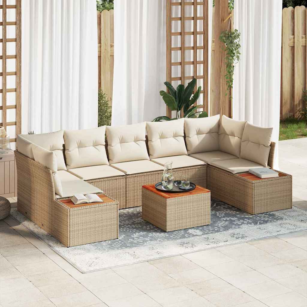 Tuin Sofa Set Met Kussen 8 Pcs Poly Riet