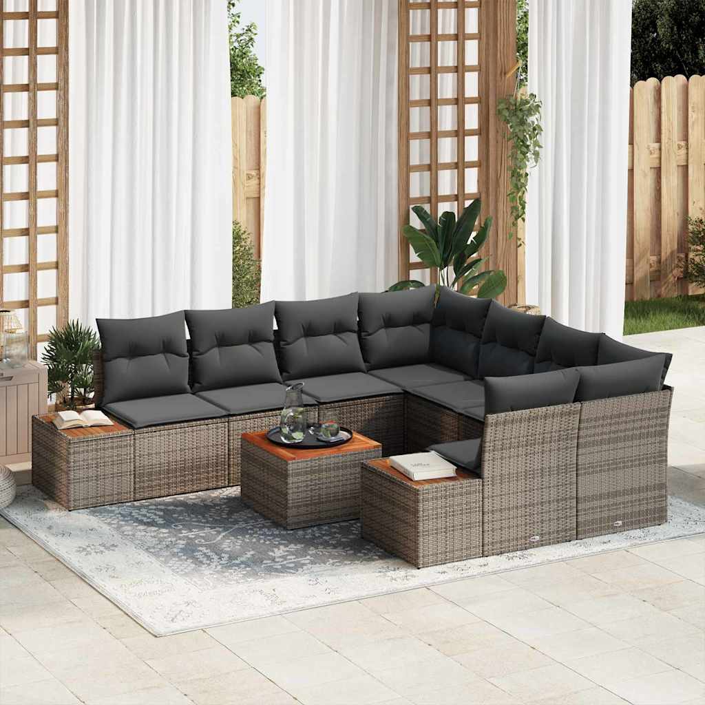 Tuin Sofa Set Met Kussen 9 Pcs Poly Riet