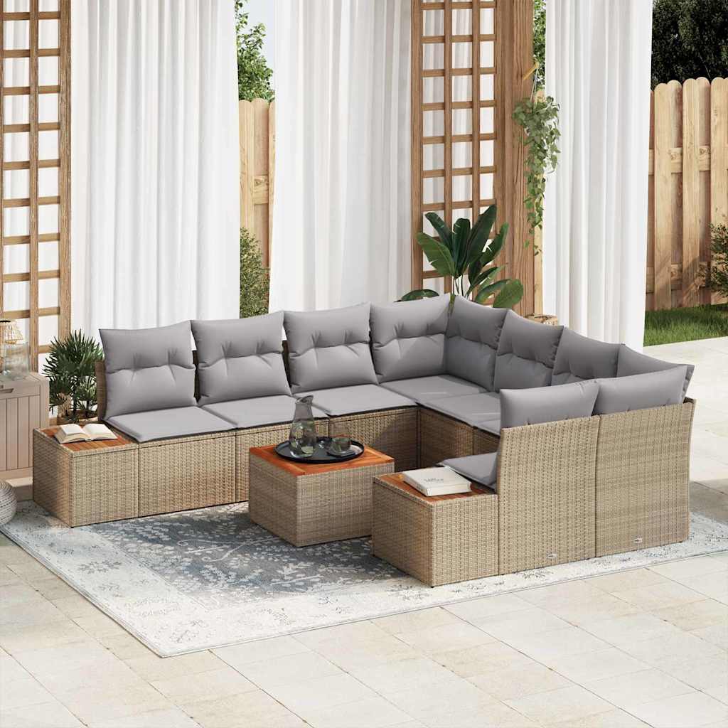 Tuin Sofa Set Met Kussen 9 Pcs Poly Riet