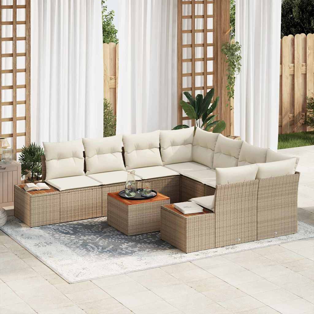 Tuin Sofa Set Met Kussen 9 Pcs Poly Riet