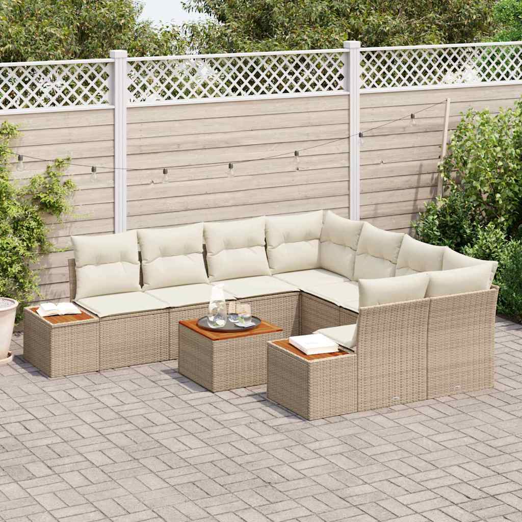 Tuin Sofa Set Met Kussen 9 Pcs Poly Riet