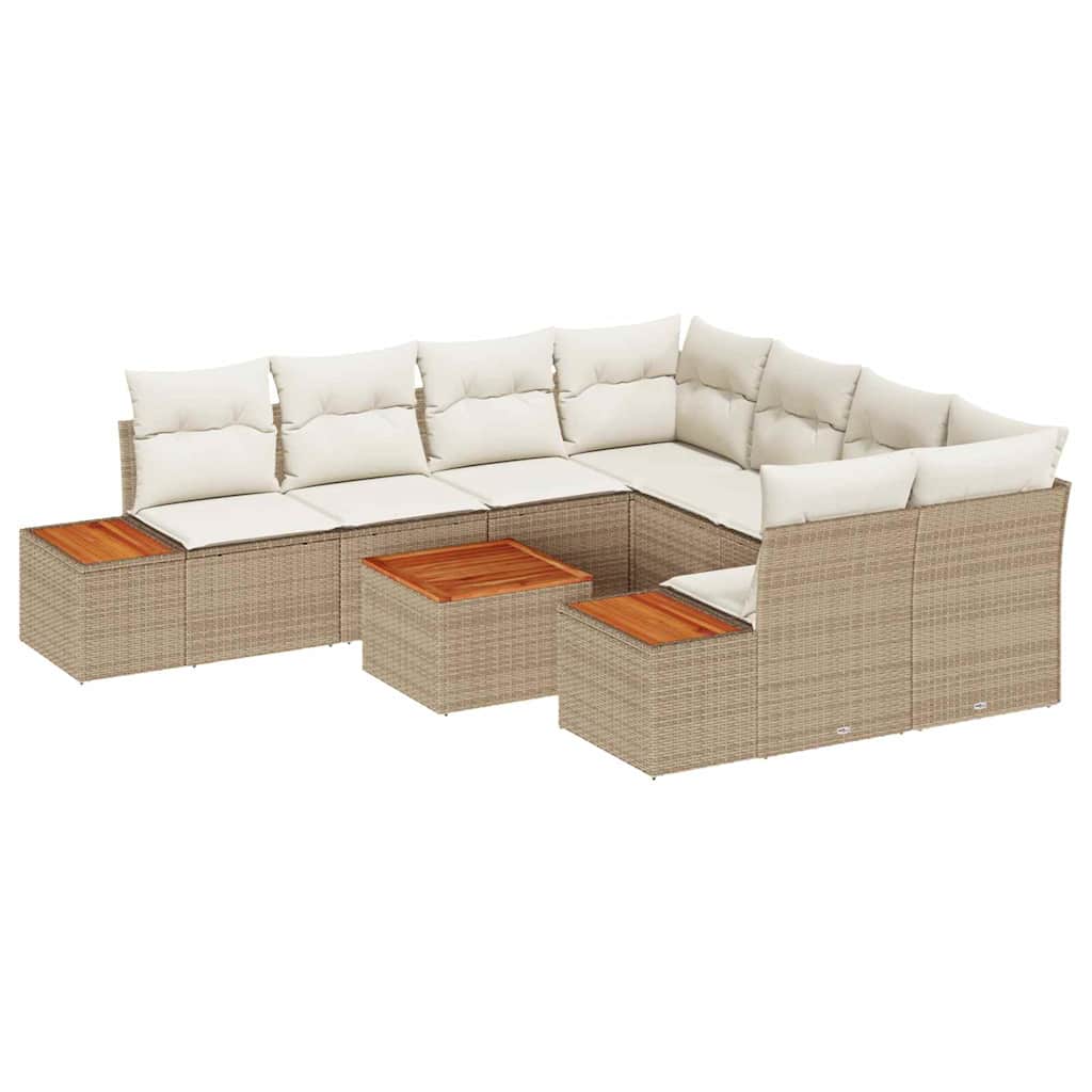 Tuin Sofa Set Met Kussen 9 Pcs Poly Riet