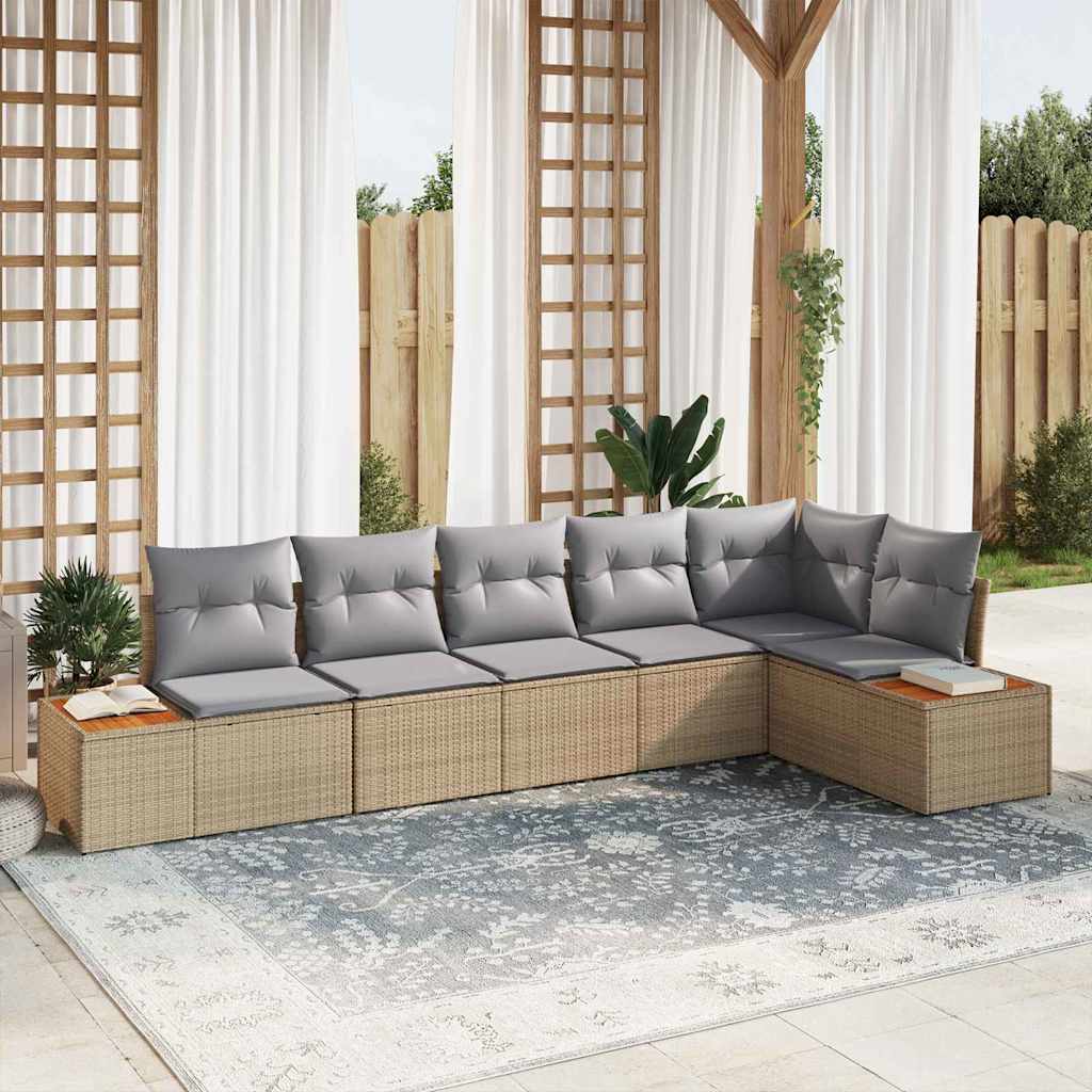 Tuin Sofa Set Met Kussen 7 Pcs Poly Riet