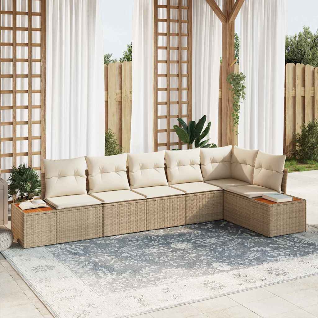 Tuin Sofa Set Met Kussen 7 Pcs Poly Riet