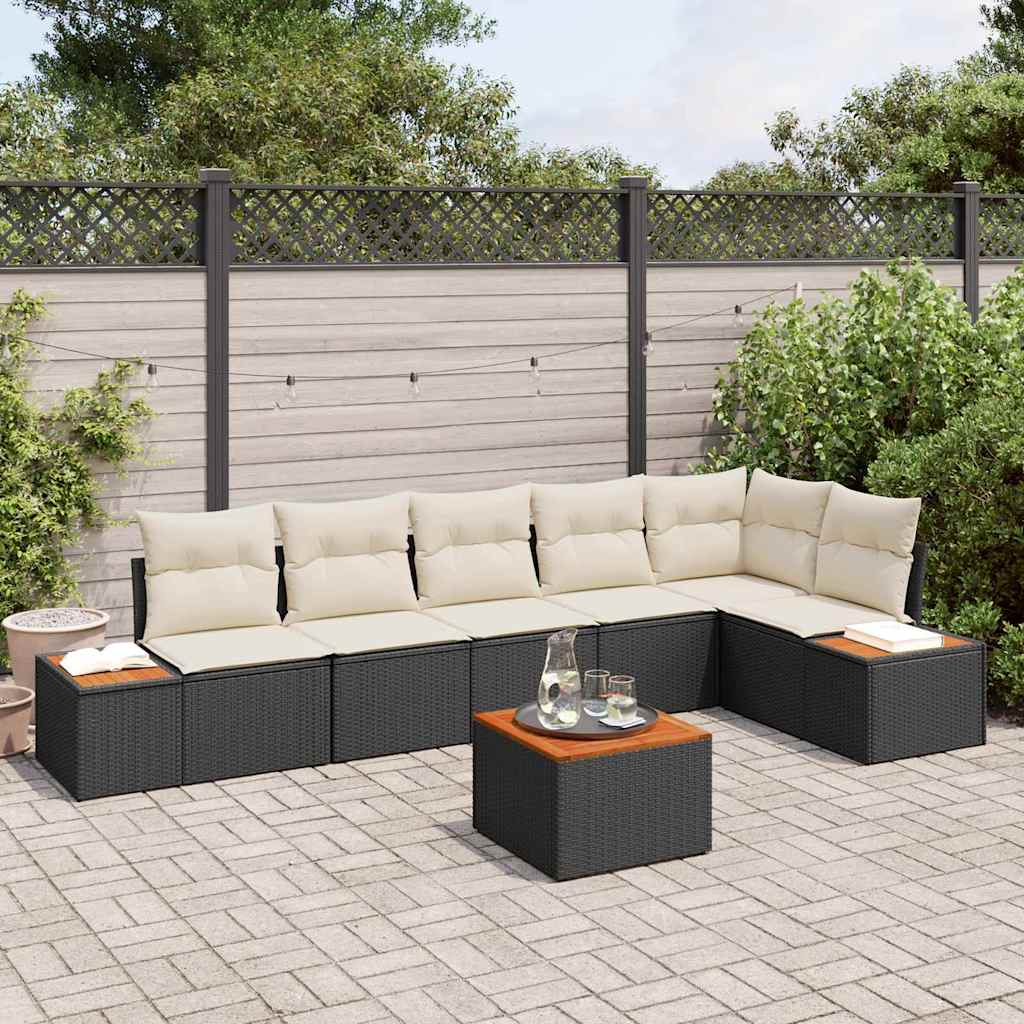 Tuin Sofa Set Met Kussen 7 Pcs Poly Riet