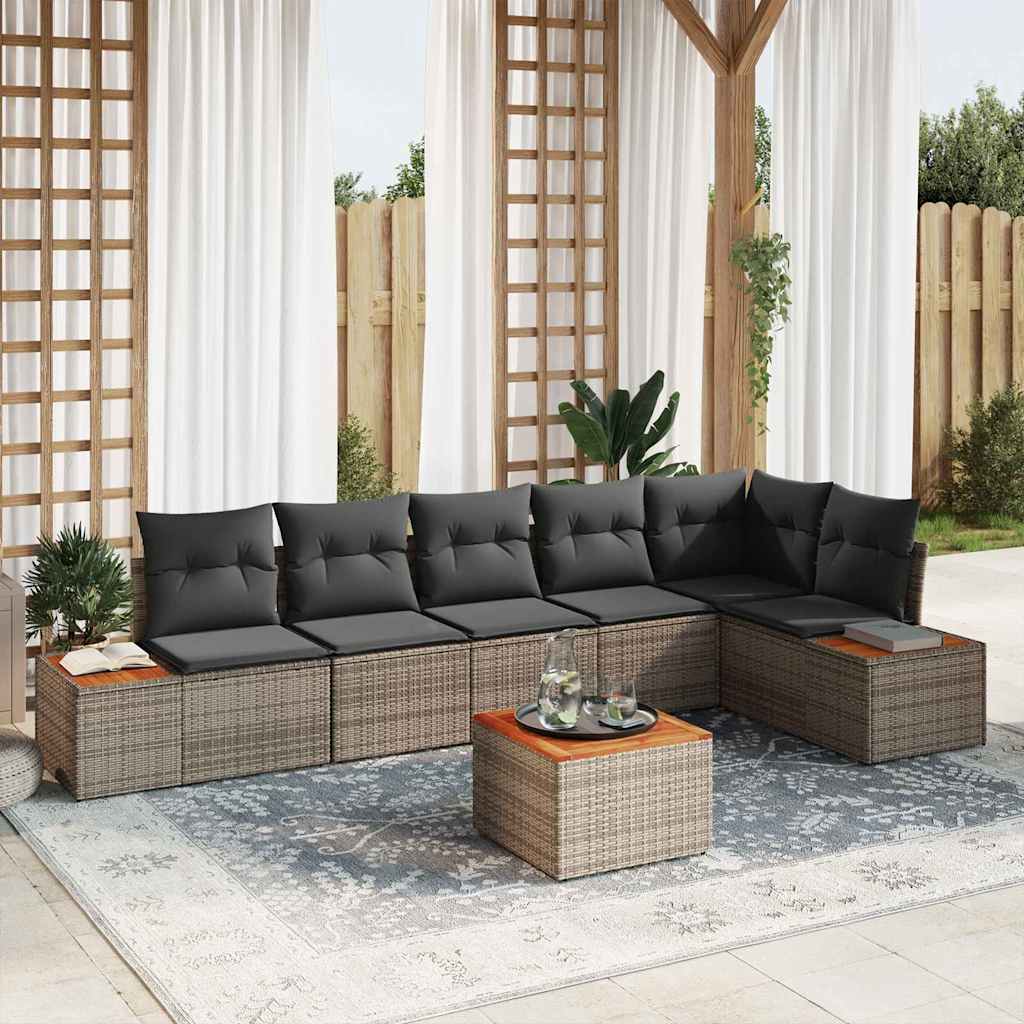 Tuin Sofa Set Met Kussen 7 Pcs Poly Riet