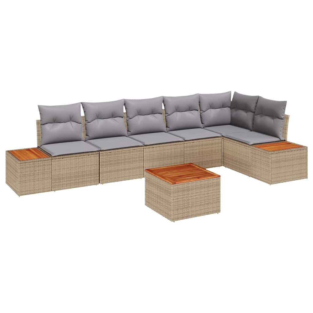 Tuin Sofa Set Met Kussen 7 Pcs Poly Riet