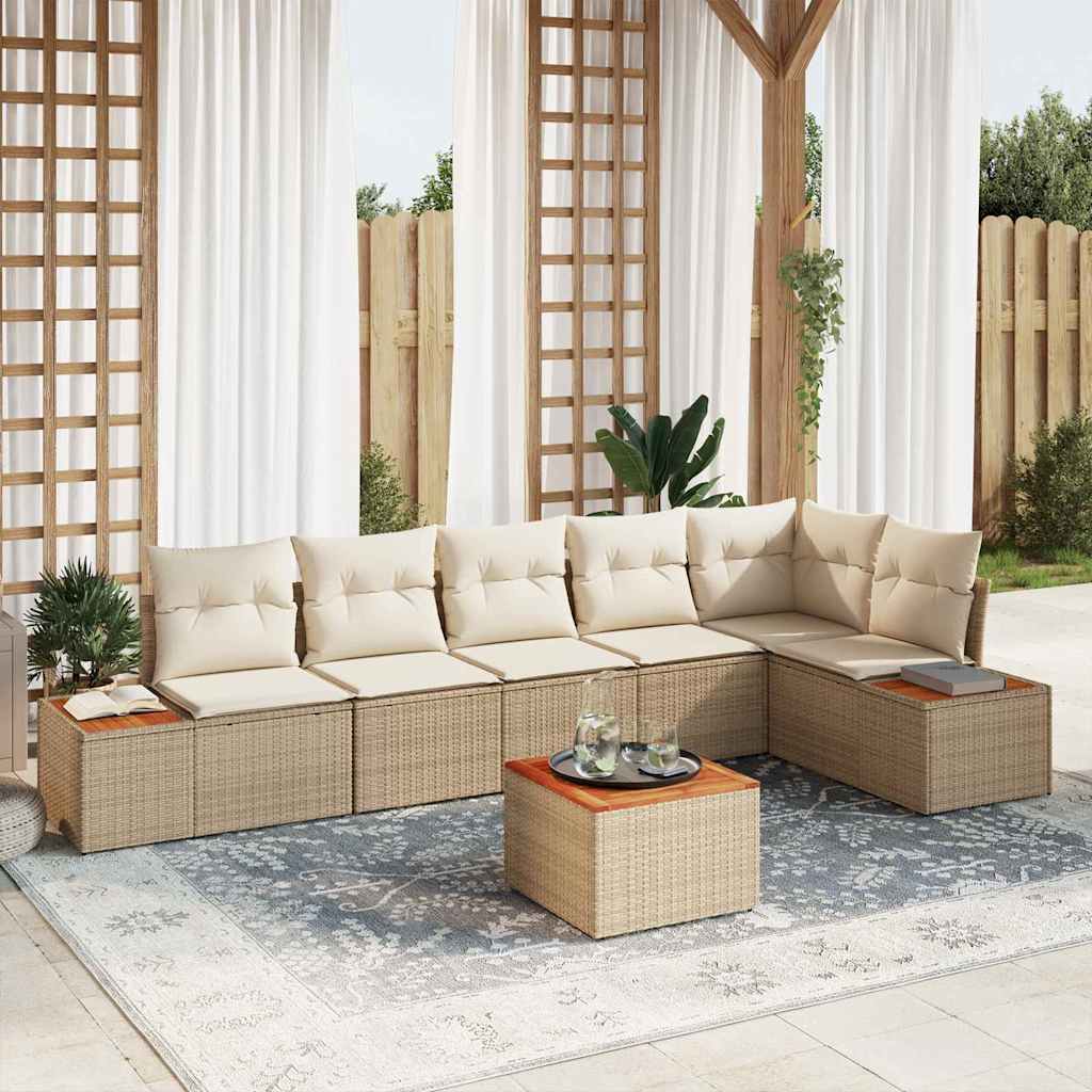 Tuin Sofa Set Met Kussen 7 Pcs Poly Riet