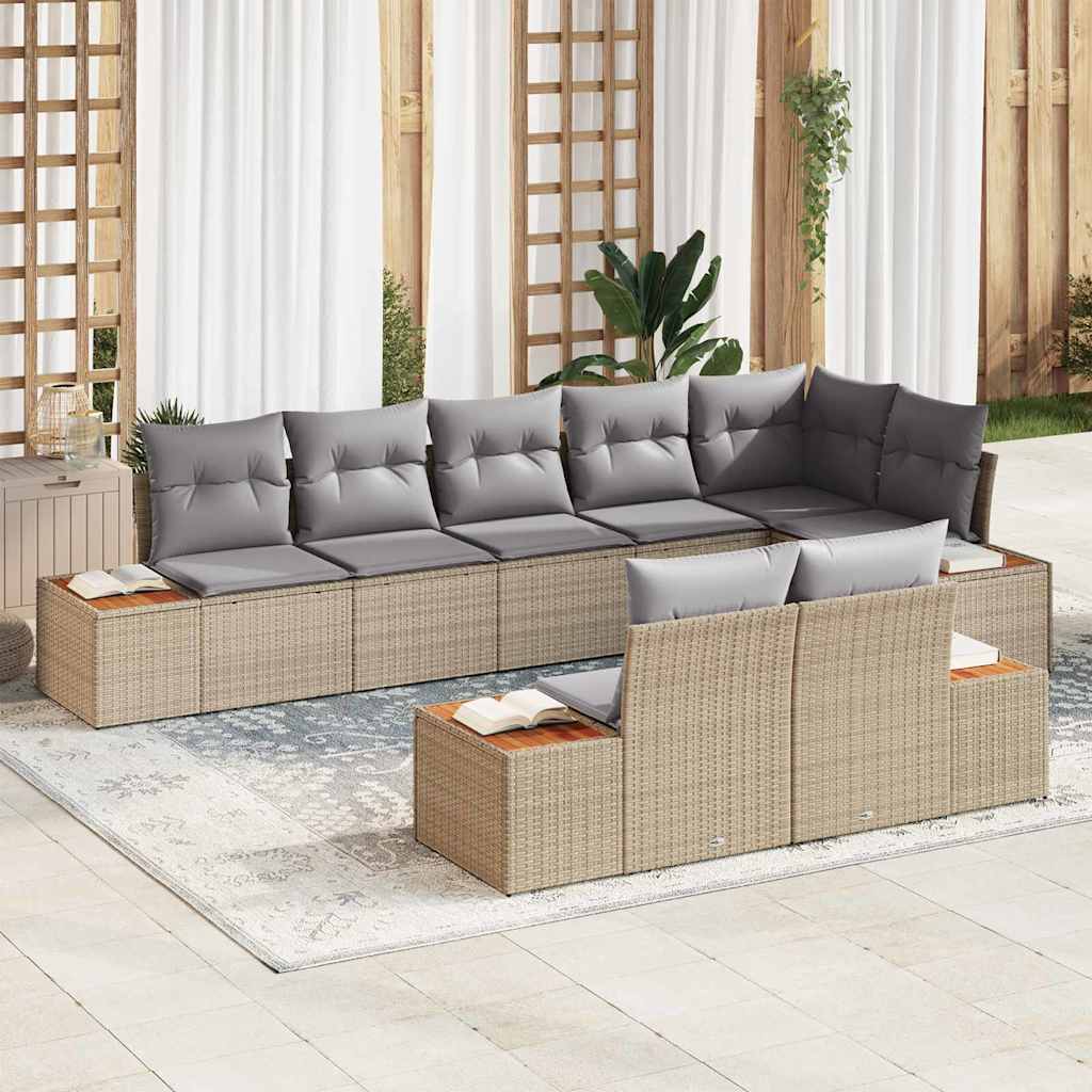 Tuin Sofa Set Met Kussen 8 Pcs Poly Riet