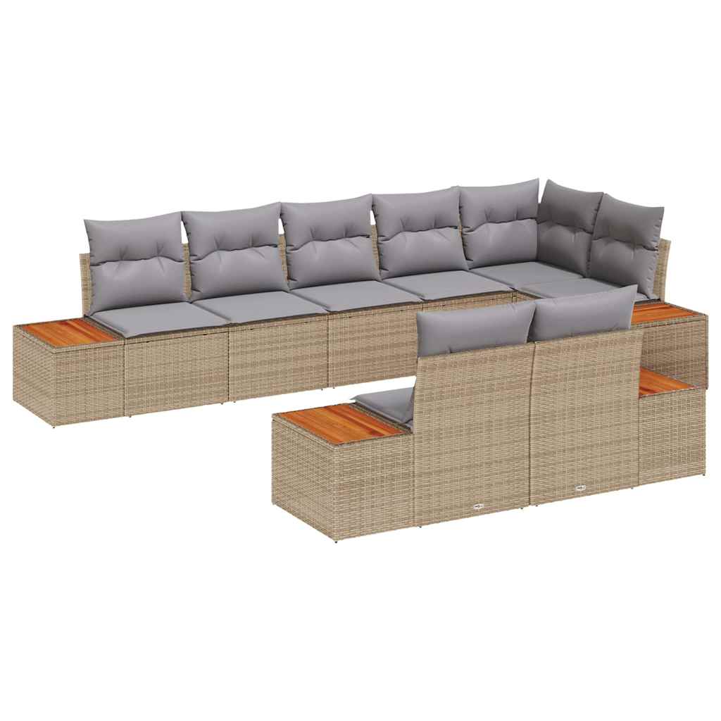 Tuin Sofa Set Met Kussen 8 Pcs Poly Riet