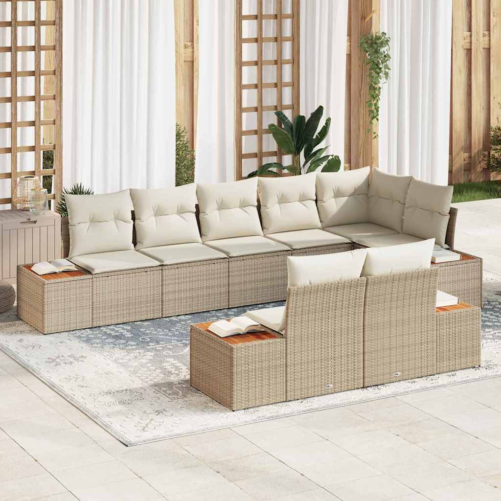 Tuin Sofa Set Met Kussen 8 Pcs Poly Riet