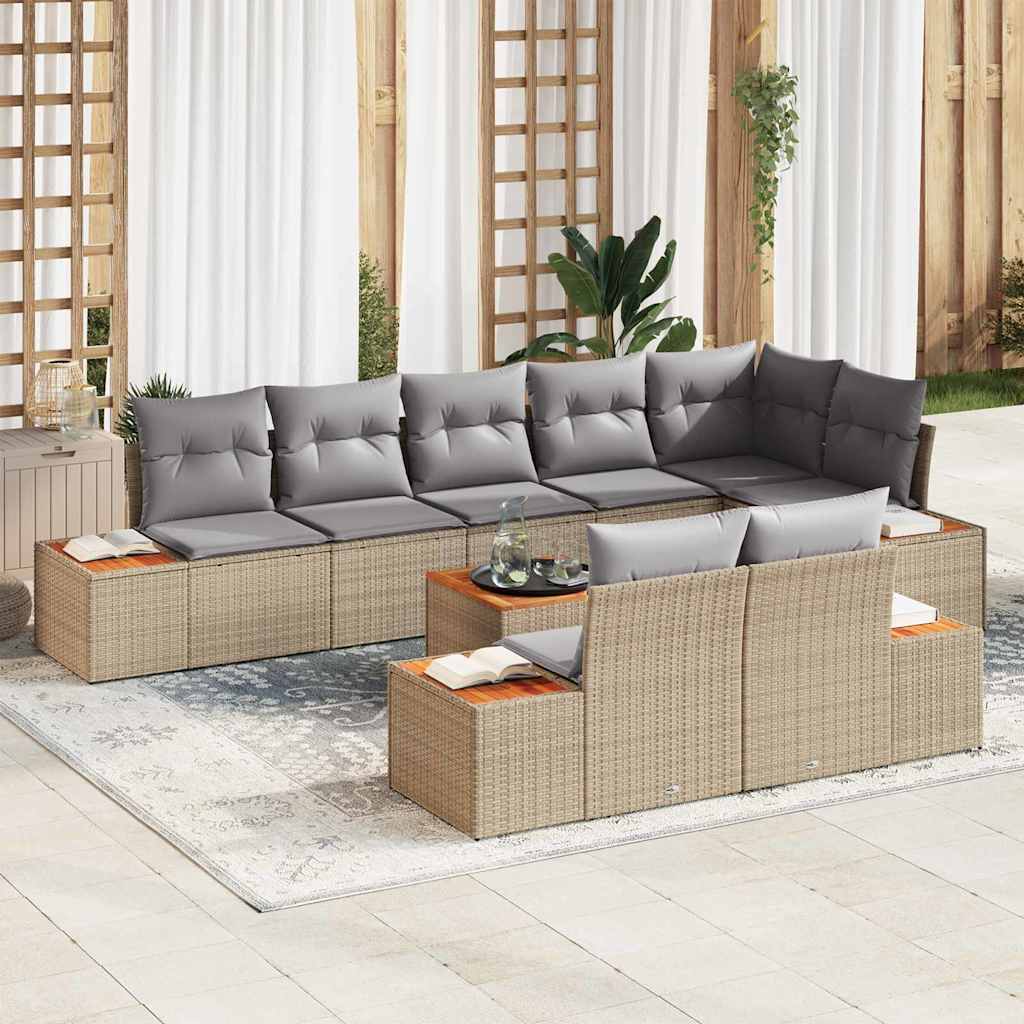 Tuin Sofa Set Met Kussen 8 Pcs Poly Riet